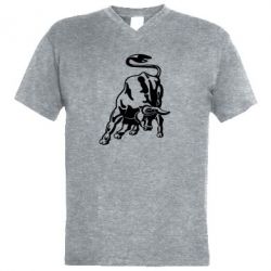 Мужская футболка  с V-образным вырезом Bull - PrintSalon