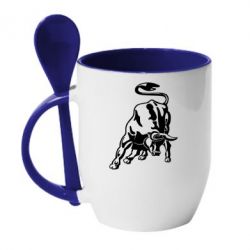 Чашка с ложкой Bull - PrintSalon