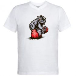Мужская футболка  с V-образным вырезом Bulldog MMA - PrintSalon