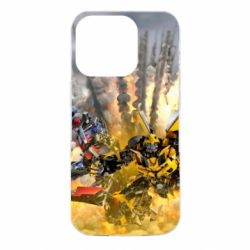 Чохол для iPhone 14 Pro Bumblebee and Optimus Prime - PrintSalon