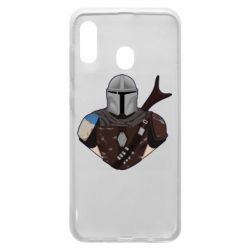 Чехол для Samsung A20 Bust of Mandalorian - PrintSalon