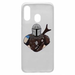 Чехол для Samsung A40 Bust of Mandalorian - PrintSalon