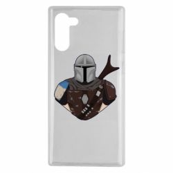 Чехол для Samsung Note 10 Bust of Mandalorian - PrintSalon