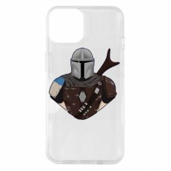 Чехол для iPhone 14 Bust of Mandalorian
