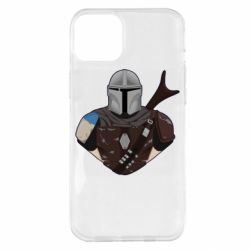 Чехол для iPhone 14 Plus Bust of Mandalorian - PrintSalon