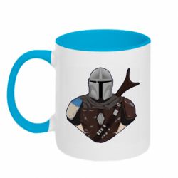 Чашка двухцветная 320ml Bust of Mandalorian - PrintSalon