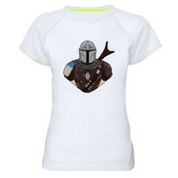 Женская футболка для спорта Bust of Mandalorian - PrintSalon