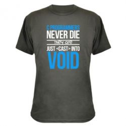 Камуфляжная футболка C programmers never die they are just cast into void - PrintSalon