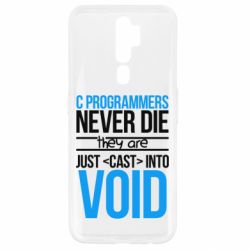 Чехол для Oppo A5/A9 2020 C programmers never die they are just cast into void - PrintSalon