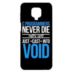 Чехол для Xiaomi Redmi Note 9S/9Pro/9Pro Max C programmers never die they are just cast into void - PrintSalon