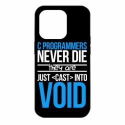 Чехол для iPhone 14 Pro C programmers never die they are just cast into void - PrintSalon