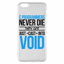 Чехол для iPhone 6 Plus/6S Plus C programmers never die they are just cast into void - PrintSalon