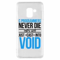 Чехол для Samsung A8 2018 C programmers never die they are just cast into void