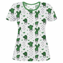Жіноча 3D футболка Cactus and heart - PrintSalon