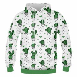 Чоловіче 3D худі Cactus and heart - PrintSalon