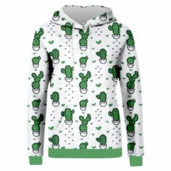 Жіноче 3D худі Cactus and heart
