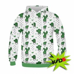 Дитяче 3D худі Cactus and heart - PrintSalon