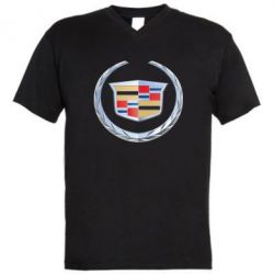 Мужская футболка  с V-образным вырезом Cadillac - PrintSalon