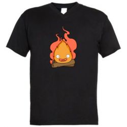 Чоловіча футболка з V-подібним вирізом Calcifer vector - PrintSalon