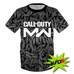 Детская 3D футболка Call of Duty: MW in background bullets - PrintSalon