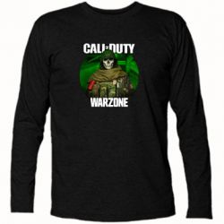Футболка с длинным рукавом Call of duty Warzone ghost green background - PrintSalon