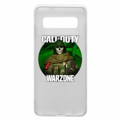 Чехол для Samsung S10 Call of duty Warzone ghost green background - PrintSalon
