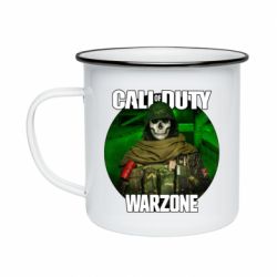 Кружка эмалированная Call of duty Warzone ghost green background - PrintSalon