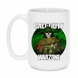 Чашка 420ml Call of duty Warzone ghost green background - PrintSalon