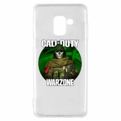 Чехол для Samsung A8 2018 Call of duty Warzone ghost green background - PrintSalon