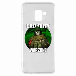 Чехол для Samsung A8+ 2018 Call of duty Warzone ghost green background - PrintSalon
