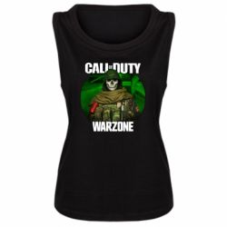 Женская майка Call of duty Warzone ghost green background - PrintSalon