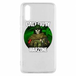 Чехол для Huawei P20 Call of duty Warzone ghost green background - PrintSalon