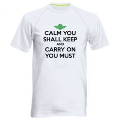 Мужская футболка для спорта Calm you shall keep - PrintSalon