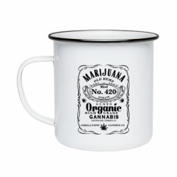 Кружка емальована Cannabis label - PrintSalon