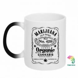 Чашка-хамелеон Cannabis label - PrintSalon