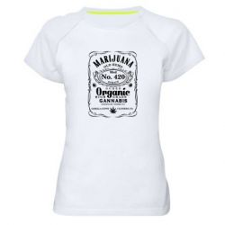 Жіноча футболка для спорту Cannabis label - PrintSalon