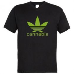 Чоловіча футболка з V-подібним вирізом Cannabis - PrintSalon