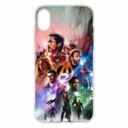 Чехол для iPhone X/Xs Canvas marvel universe - PrintSalon