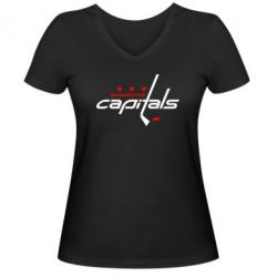Женская футболка с V-образным вырезом Capitals - PrintSalon