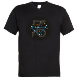 Мужская футболка  с V-образным вырезом Capricorn constellation-PrintSalon Мужская футболка  с V-образным вырезом Capricorn constellation