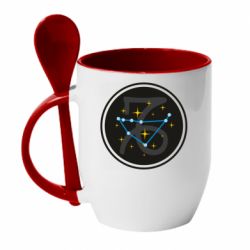 Чашка с ложкой Capricorn constellation - PrintSalon