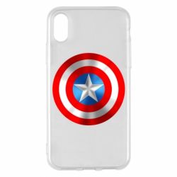 Чехол для iPhone X/Xs Captain America 3D Shield - PrintSalon
