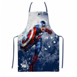 Фартук с 3D принтом Captain America and splashes - PrintSalon