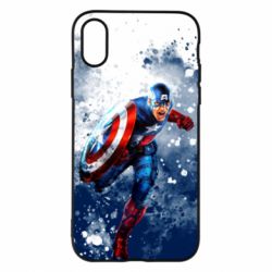 Чехол для iPhone X/Xs Captain America and splashes - PrintSalon