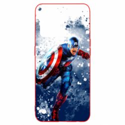 Чехол для Oppo Reno 5 Lite Captain America and splashes - PrintSalon