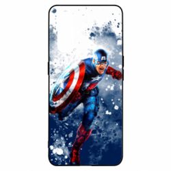 Чехол для Oppo Find X2 Captain America and splashes - PrintSalon
