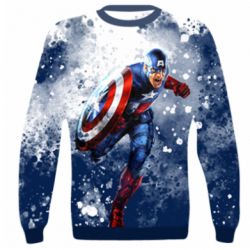 3D свитшот Captain America and splashes - PrintSalon