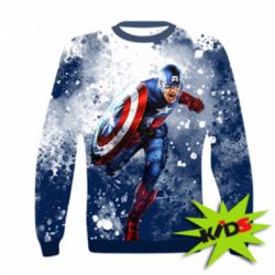 Детский 3D свитшот Captain America and splashes - PrintSalon