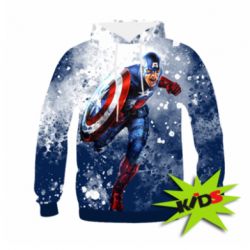 Дитяче 3D худі Captain America and splashes
