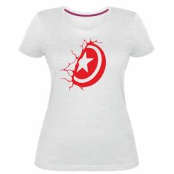 Жіноча преміум футболка Captain America shield - PrintSalon